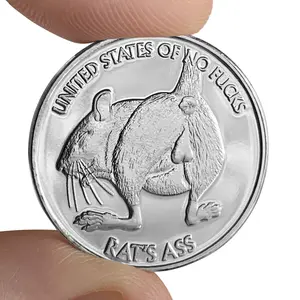 ZFG INC. Rat's Ass Single Coin - 1 Nickel-Silver Coin 1.073 Inches in Diameter 14 Gauge in Depth 100% Made in the USA