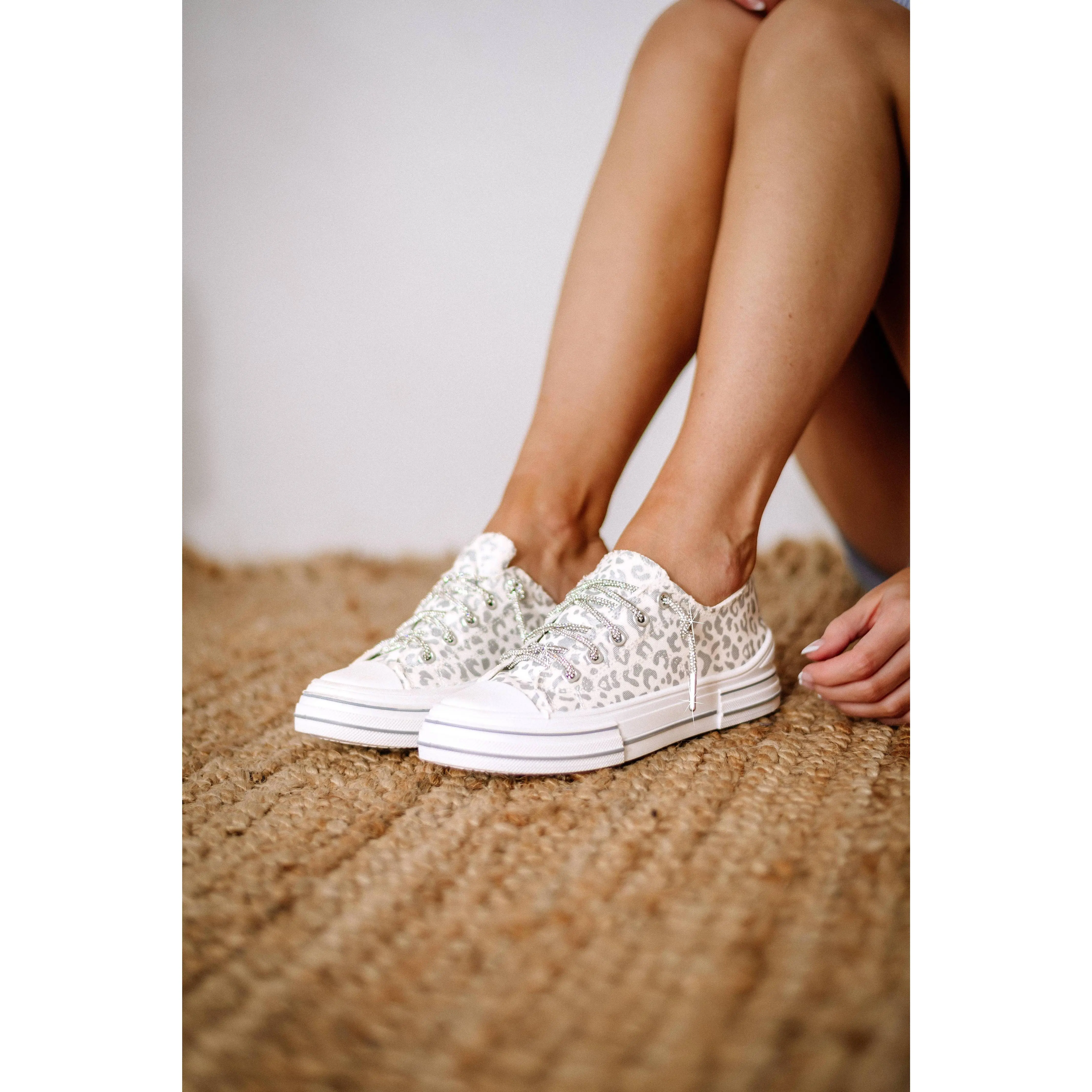 White Cheetah Print sneakers