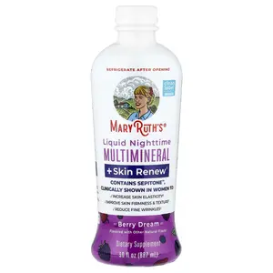 MaryRuth's Liquid Nighttime Multimineral + Skin Renew, Berry Dream, 30 fl oz (887 ml)