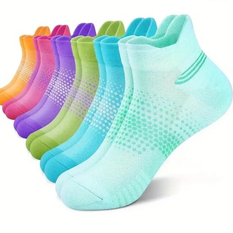 Women’s 6-Pack Compression Ankle Socks - Low-Cut Cushioned, Arch-Supported, Breathable Athletic Gear - Ideal for Running, Hiking, Everyday Comfort