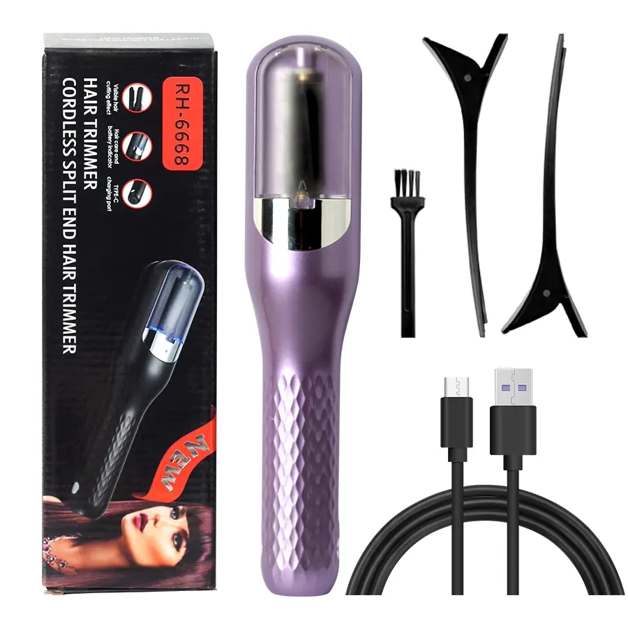 USB Rechargeable Wireless Multifunctional Hair Trimmer, Portable Travel Automatic Hair Clipper, Home-Use Electric Razor for Split Ends, Built-In Lithium Battery, Lightweight