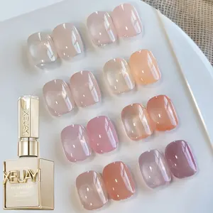 XEIJAYI Photo Frame Bottle — Ultra‑Bright Ice‑Transparent Jelly Gel Nail Polish Set, 8 Colors, Hydrating Glossy Finish, Fashionable Minimalist LED Design, Suitable for DIY Nail Art