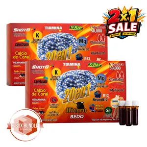 2 BOXES - Hierro Multi-Vitaminico 20 en 1 (24 Micro-Botellas de 15ml) |  Supplement Dietary Edible Fitness Bathroom Daily Energy & Wellness Support (12 x 15mL)