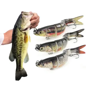 14cm 8 Section Fishing Lure 3 Pcs Set, Multi Jointed Hard Bait with Lifelike Swimming Action, Long Casting Freshwater Artificial Lures Kit with Sharp Hooks, Perfect Tackle Box Addition