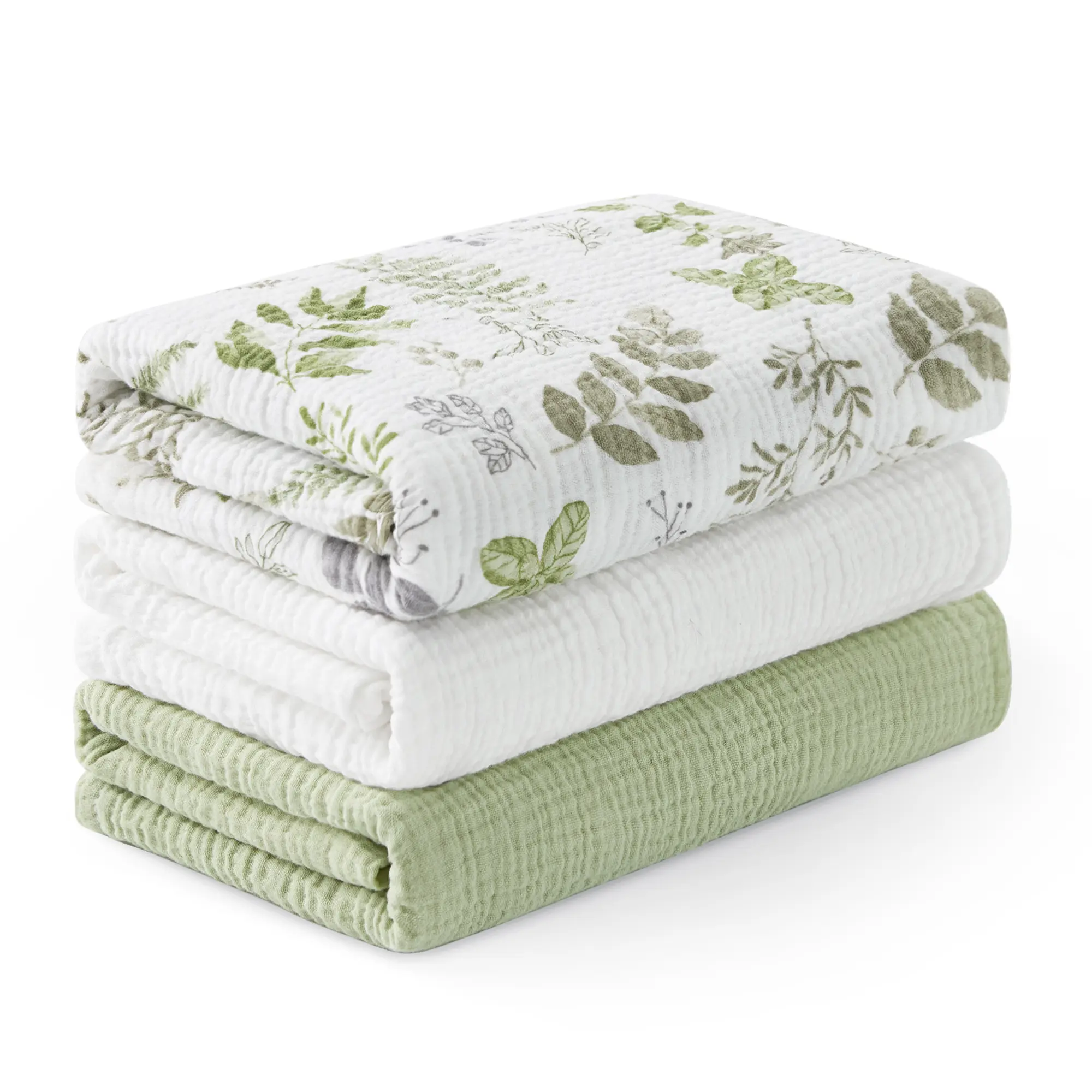 Muslin Swaddle Blankets for Baby, 3 Pack Cotton Breathable Soft Receiving Blankets for Newborn Boys and Girls, Baby Essentials & Gift, 38x40 inches