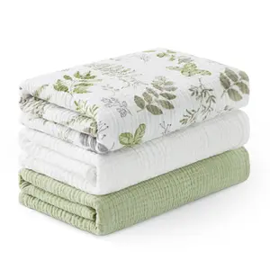 Muslin Swaddle Blankets for Baby, 3 Pack Cotton Breathable Soft Receiving Blankets for Newborn Boys and Girls, Baby Essentials & Gift, 38x40 inches