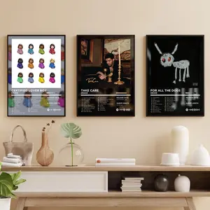 Drake Album Cover Posters, Bundle Set of 3 Hip Hop Posters, Music WallArt, Rapper Posters, Take Care, Certified Lover Boy