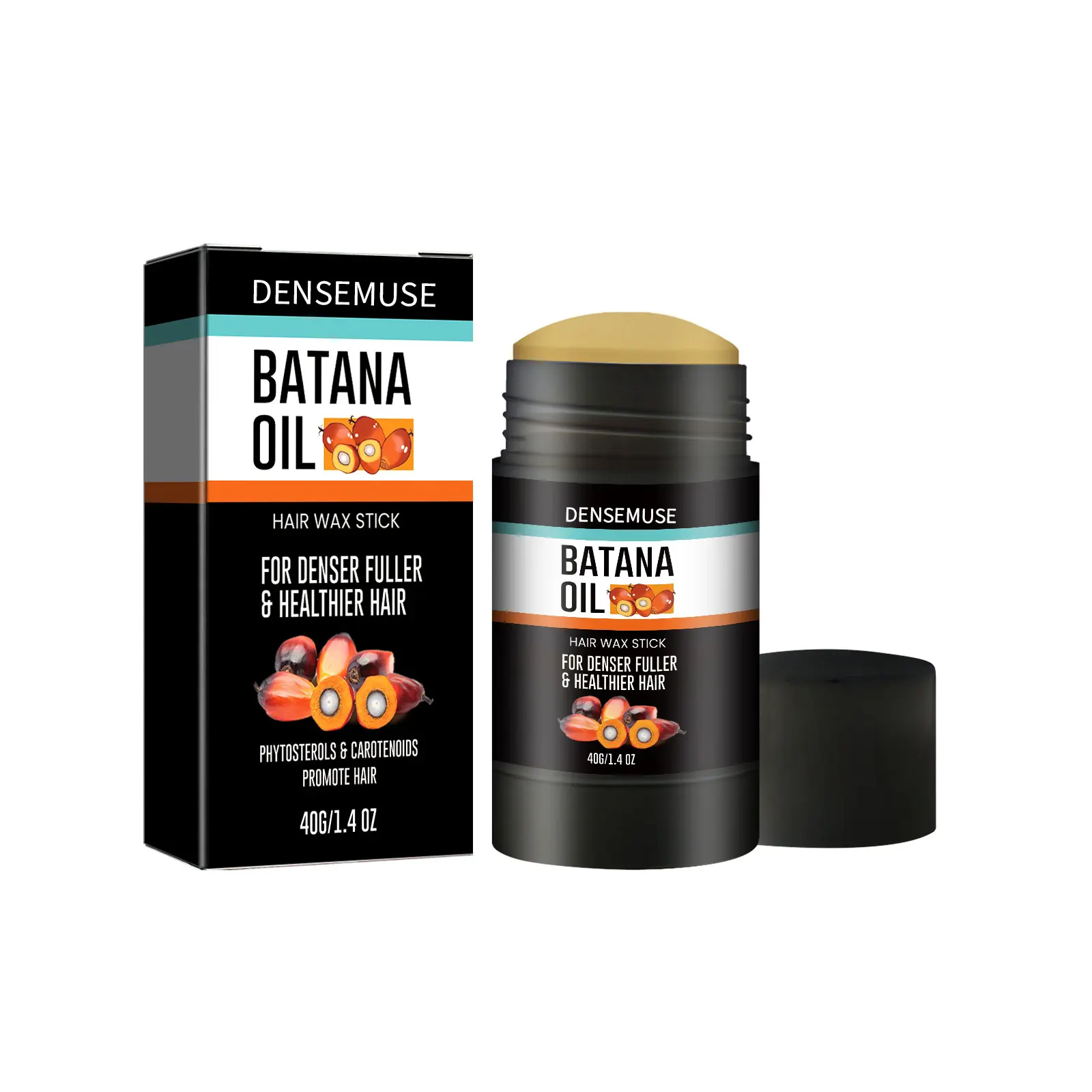 Batana Hair Wax Stick - 40G Alcohol-Free Texturizing Edge Control, Unisex Strong Long-Lasting Hold Curly Hair Product, Anti-Hairloss Damaged Haircare Styling Item for Fluffy Shine