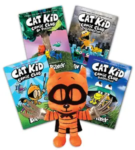 Cat Kid Starter Pack (4 Books with Plush)