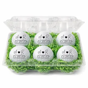 Personalized Golf Balls with Initials & Date – Golf Gift - Anniversary, Wedding, Engagement Gift – 6 Pack