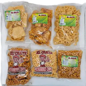 Chicharrones Wheat Duro Snack Plain & Spicy (1 Bag) - Crispy Dry Snack