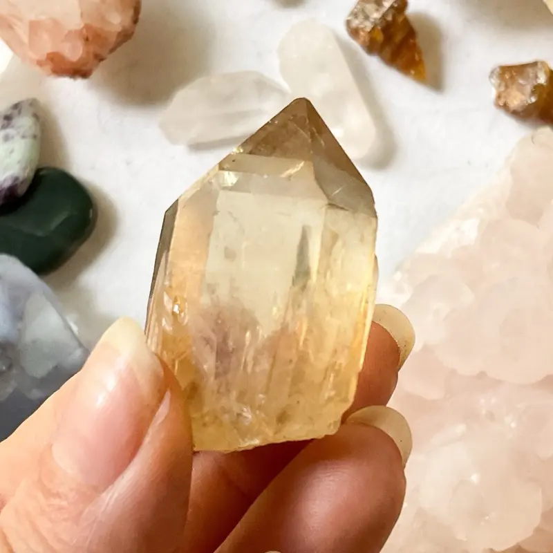 Reiki Attuned Natural Citrine Points- Prosperity, Abundance, Creativity, Self Expression