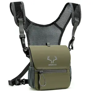 Binocular Harness Chest Pack: Bino Case with Magnetic Lid and Rain Cover for Hunting