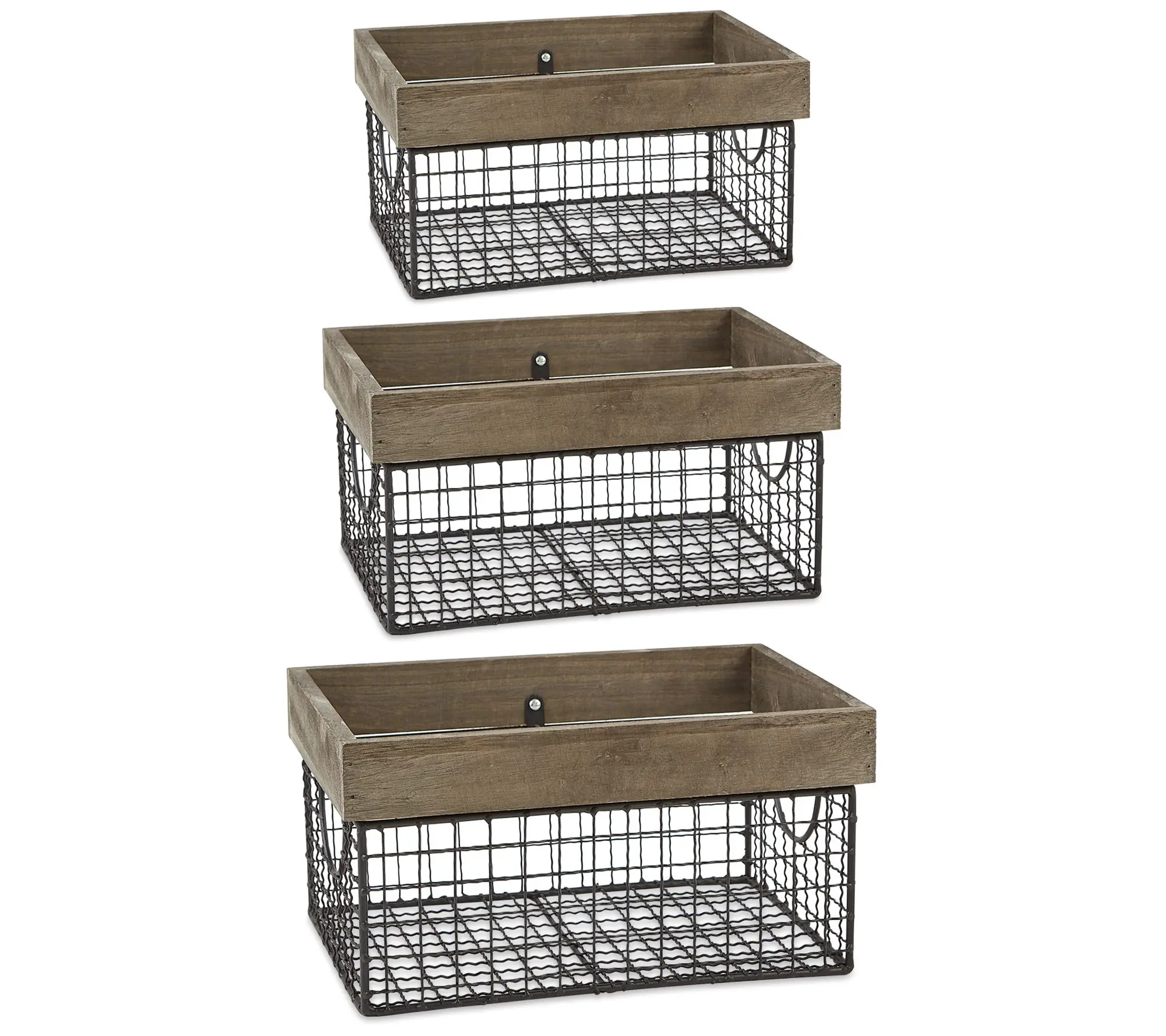 Design Imports Set of 3 Assorted Farmhouse Basket