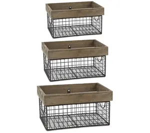 Design Imports Set of 3 Assorted Farmhouse Basket