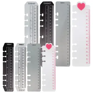 A6 Ring Binder Transparent Plastic Ruler, Six-Hole Design, Durable Measurement Tool, Suitable for Notebooks and Planners