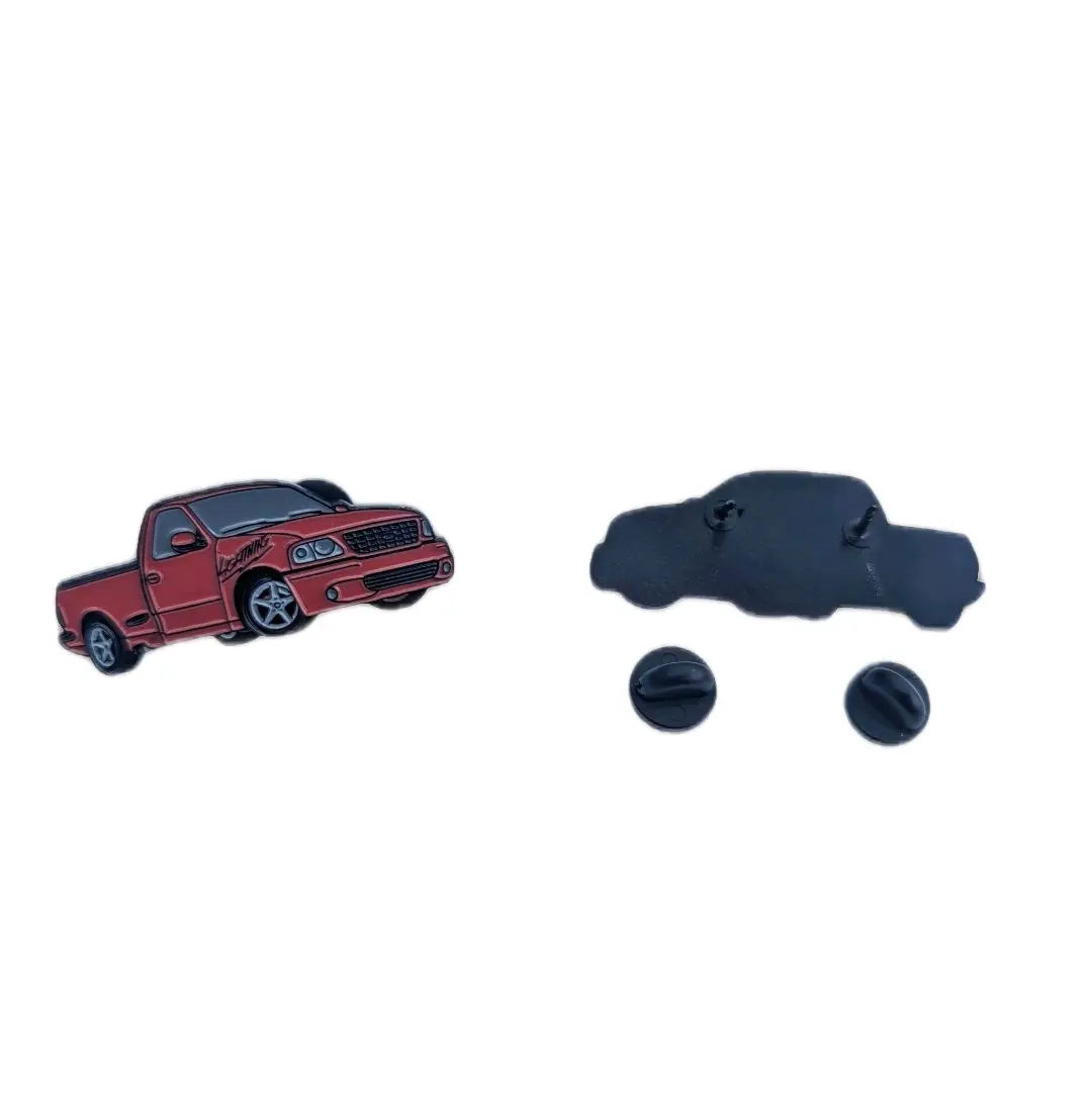 Pin Red Truck For Caps  Clothing Enamel Badge Pick Up Lightning Trucking pin