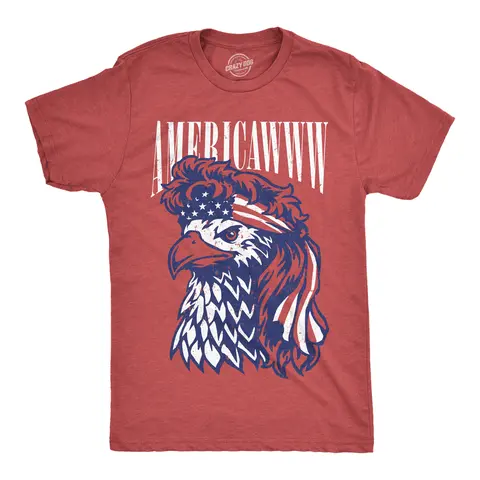 Mens Funny T Shirts Americawww Sarcastic Fourth Of July Bald Eagle Graphic Tee for Men Mens Funny T Shirts Cool Vintage Graphic Tees Patriotic Shirts for Men Funny Sarcastic Short Sleeve Novelty Tees for Guys Red -
