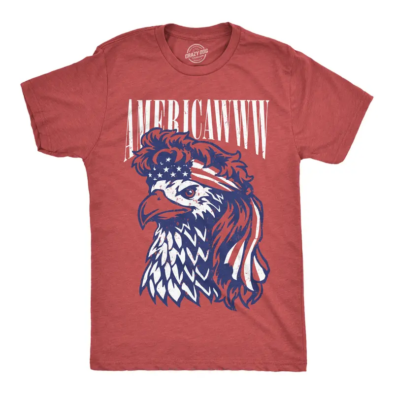 Mens Funny T Shirts Americawww Sarcastic Fourth Of July Bald Eagle Graphic Tee for Men Mens Funny T Shirts Cool Vintage Graphic Tees Patriotic Shirts for Men Funny Sarcastic Short Sleeve Novelty Tees for Guys Red -