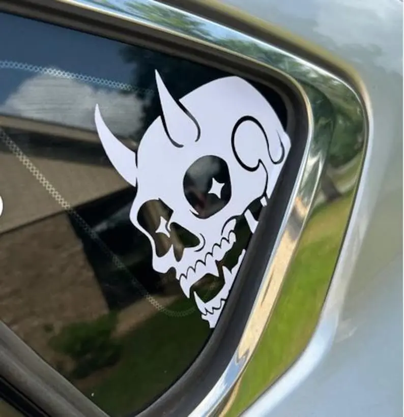 SKULL DEMON PEEKER | Jdm decals | vinyl decals | Skull sticker