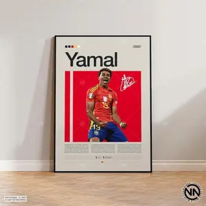 Lamine Yamal Poster, Spanish Footballer, Soccer Gifts, Sports Poster, Football Player Poster, Soccer Wall Art, Sports Bedroom Posters