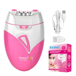 Kemei Km-189a Electric Hair Remover, USB Rechargeable Women's Trimmer Shaver, Beauty Epilator, Body Hair Removal Device, 5w Power Consumption, Lithium Battery