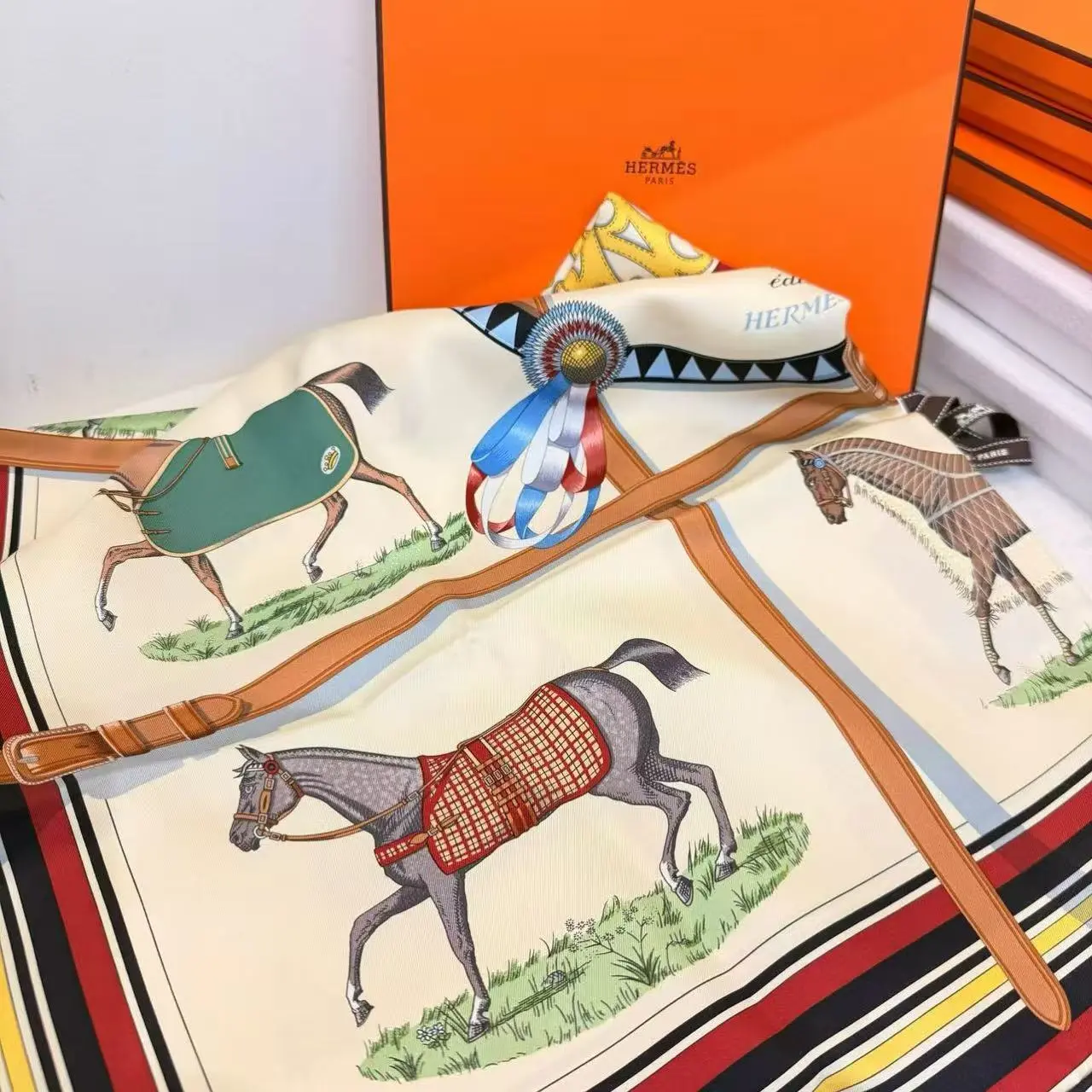 Pre-owned RL1 Hermès Silk Carré 23932776