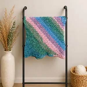 Unique Handmade Crochet Soft Baby Blanket in Pastel Colors for Newborns and Infants