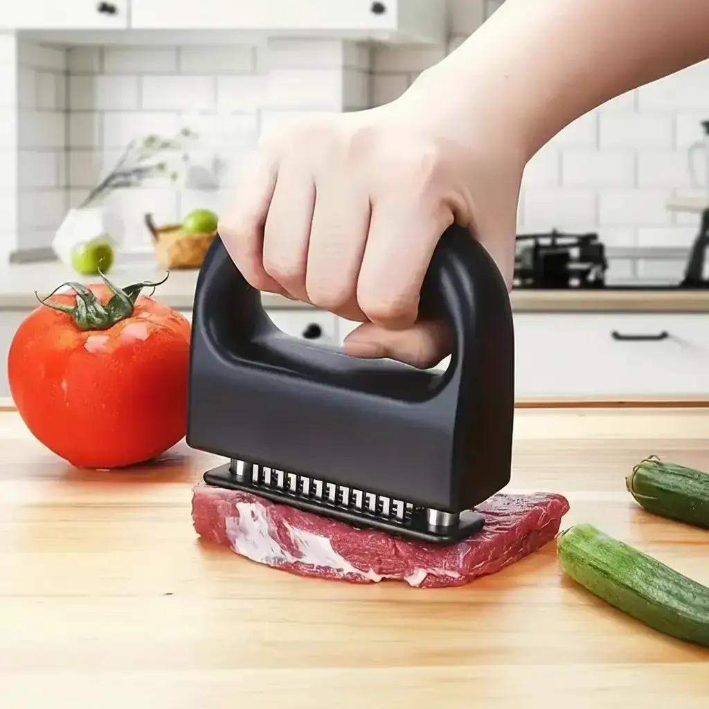 48 Blade Stainless Steel Meat Tenderizer Machine, Durable Kitchen Essential with Rust-Resistant Blades and Non-Slip Handle, Kitchen Tools and Gadgets