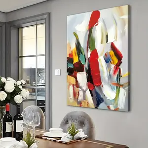 [Hanging Art]2D Flat, 1pc Wooden Framed Extra Large Canvas Wall Art, Modern Abstract Art, Colorful Wall Art Abstract Painting, Wall Art Canvas, Wrapped Canvas, Ready to Hang