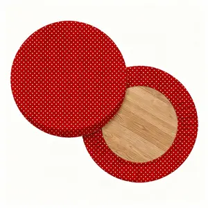 2/4/6/8PCS red and white dot digital printing pattern universal elastic round stool cover for all seasons, elastic, suitable for bar chair covers, outdoor chairs, small round cushion covers, restaurants, cafes, etc