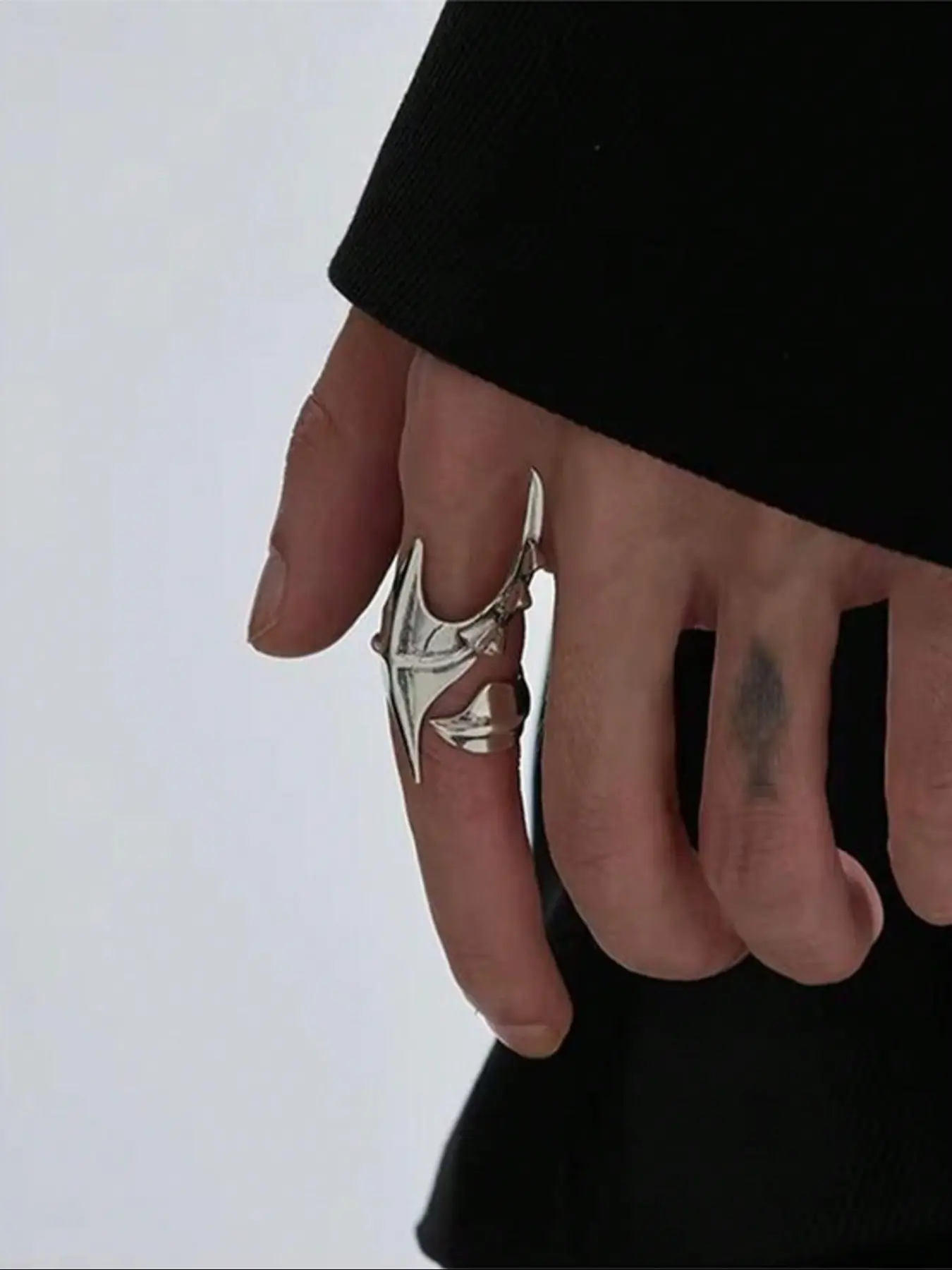 Adjustable Punk Style Spiked Cross Ring, Adjustable Rings, Unique Vintage Design Jewelry, Perfect Holiday Gift, Unisex Fashion Accessory