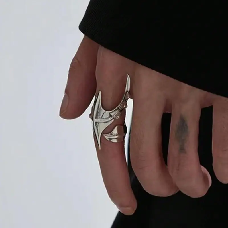 Adjustable Punk Style Spiked Cross Ring, Unique Vintage Design Jewelry, Perfect Holiday Gift, Unisex Fashion Accessory, Fashion Rings