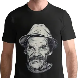 Black Cotton El Chavo Tee] El Chavo Del Ocho Inspired Men's T-Shirt - Novelty Short Sleeve, Loose Fit Black Cotton Tee with Heat Transfer Print