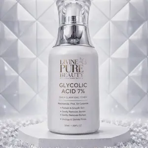 Divine 316 Cosmetics Pure Beauty Glycolic Acid 7% - Gently Exfoliates for Smoother Radiant Skin, Reduces Pore Appearance, Enhances Natural Glow, Serum, All Skin Types