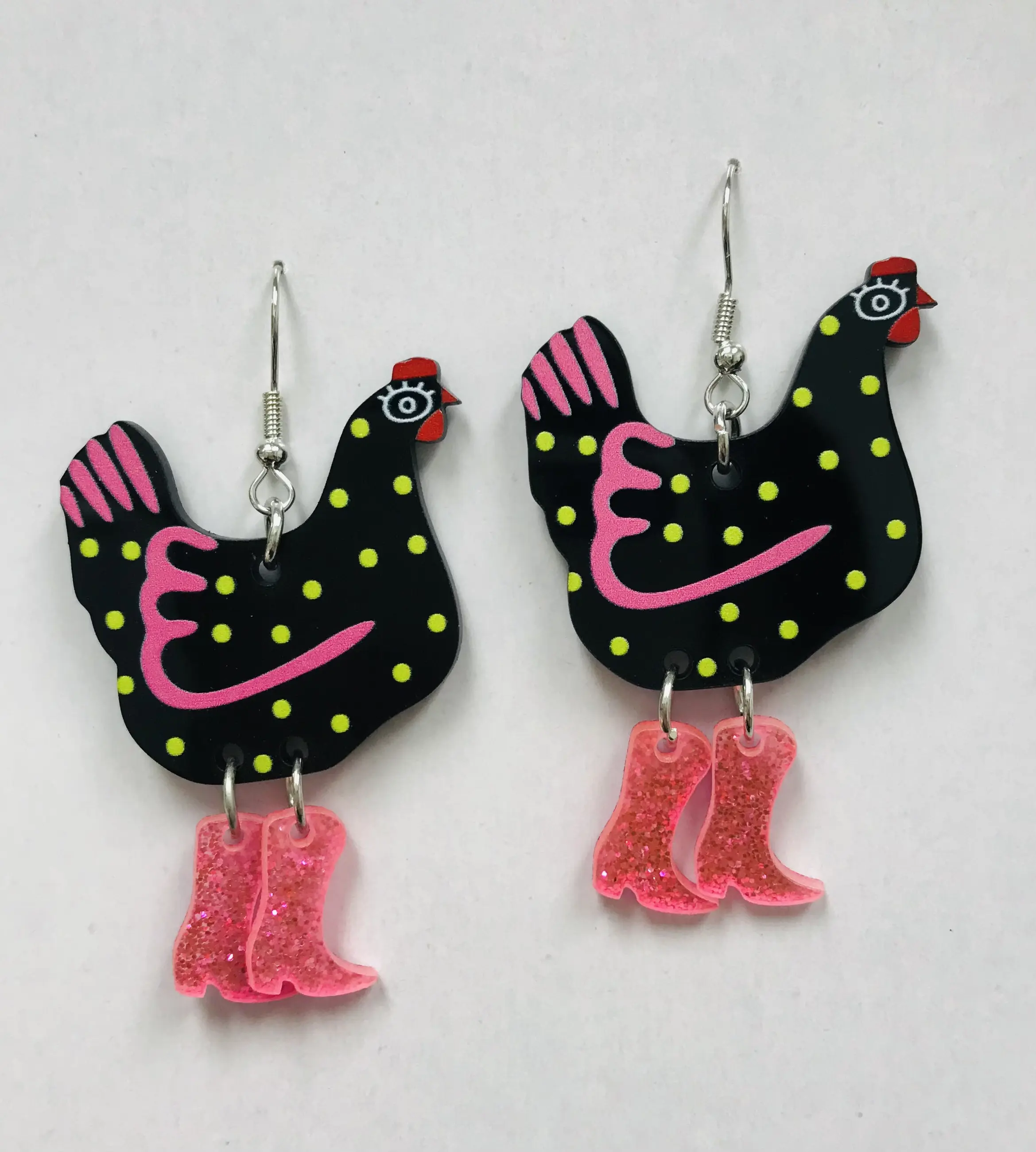 black Hen Chicken earrings