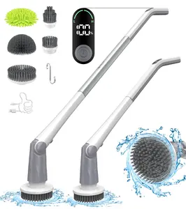 Electric Spin Scrubber for Bathroom & Kitchen - Cordless Shower Cleaning Brush with Adjustable Speeds, Long Battery Life, Extendable Handle & IPX7 Waterproof Design