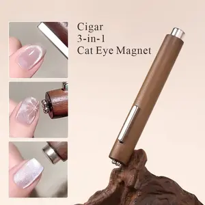 4-In-1 Magnetic Nail Art Tool, Heart Shape Magnet for Cat Eye Gel, Durable Thick Cylinder Design, Essential Manicure Accessories, Home Nail Art