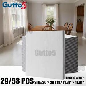 29 pieces/58 pieces per box, Gutto5 Retro Wood Grain Self-Adhesive Floor Tiles, waterproof, wear-resistant, with raised and recessed three-dimensional effects, suitable for DIY projects, easy to install, ideal for indoor wall and floor renovation.