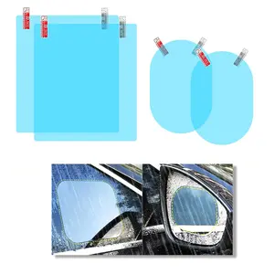 4PCS Car Rearview Mirror Film, Waterproof Film Side Mirror Rainproof Film HD Nano Coating Transparent Car Film, Safe Driving Protective Sticker Film for Most Cars Trucks Suvs