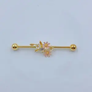 Golden Flowers Industrial Piercing