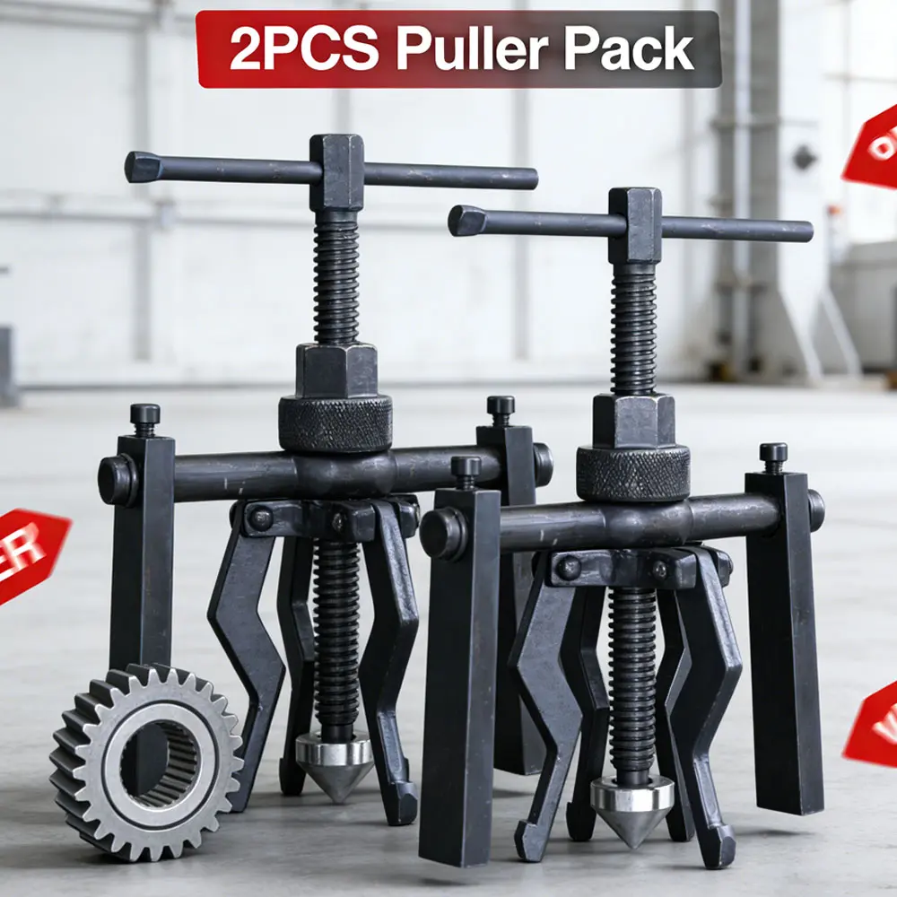 Mechanic Hand Tools 2Pcs 3-Claw Bearing Puller Kit, Hand-Held Automotive Disassembly Tool for Car, Motorcycle Wheel Inner Bearing & Gear Removal