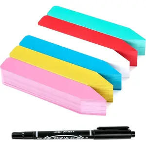 Labels 300 count 4 Inch Plastic  Name Tags for Seedlings Garden Labels Markers   Tags Seed Labels for Outdoor Garden  Label Stakes with Permanet Marking Pen (Mix-Color)