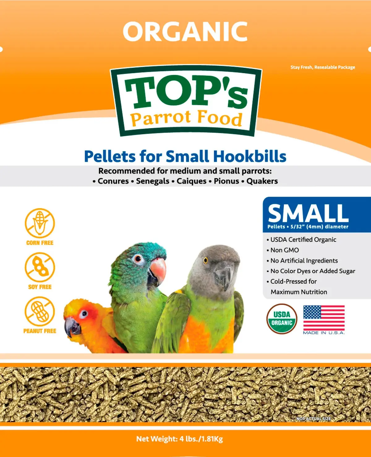 Tops  Pellets for small Hookbills 4lb