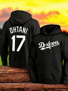 Dodgers & Ohtani #17 Hoodie, Fashionable Comfortable Streetwear, Perfect for Game Day, Casual Loose-Fit Graphic Sweatshirt