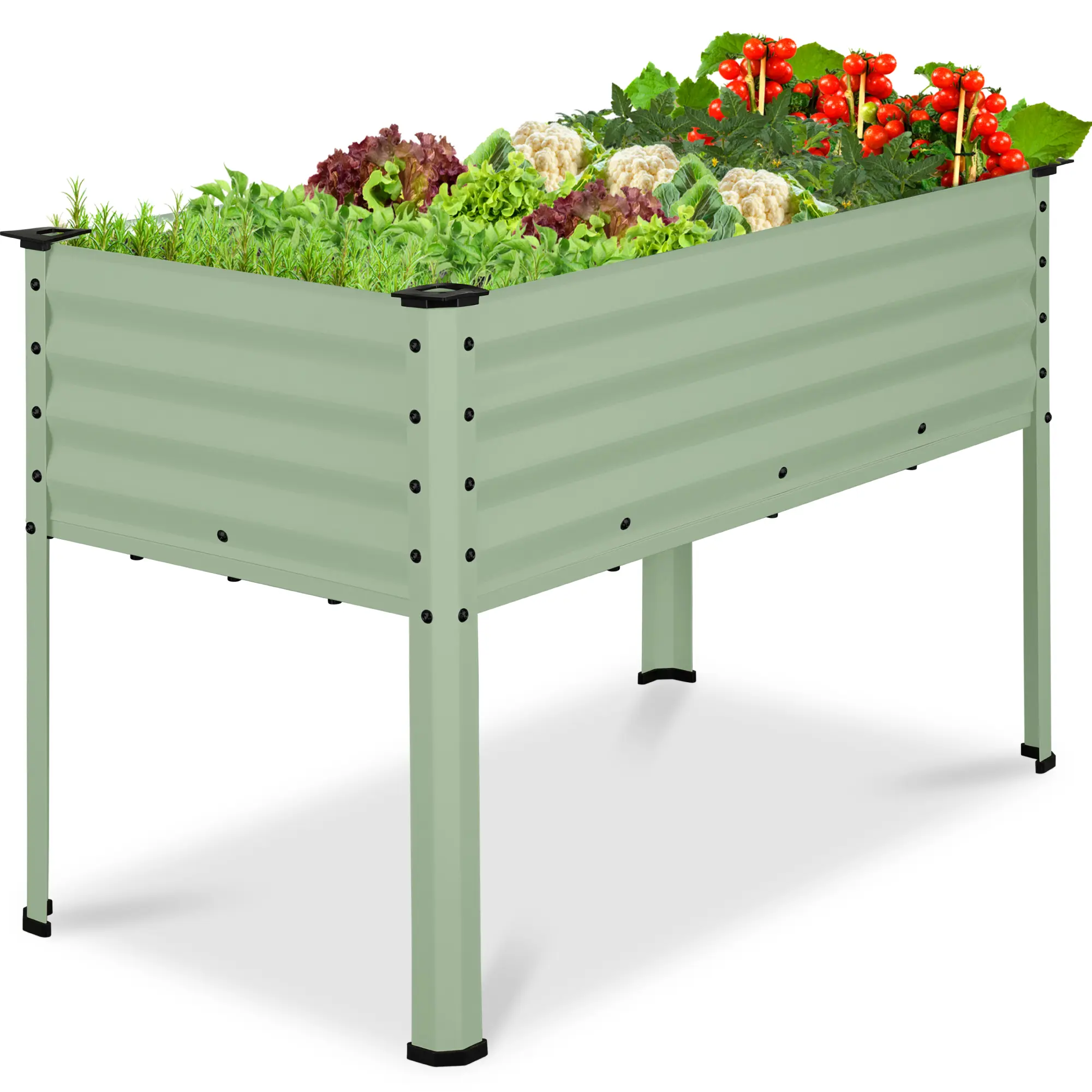 Best Choice Products 48x24x30in Elevated Galvanized Metal Garden Bed w/ Corner Protectors