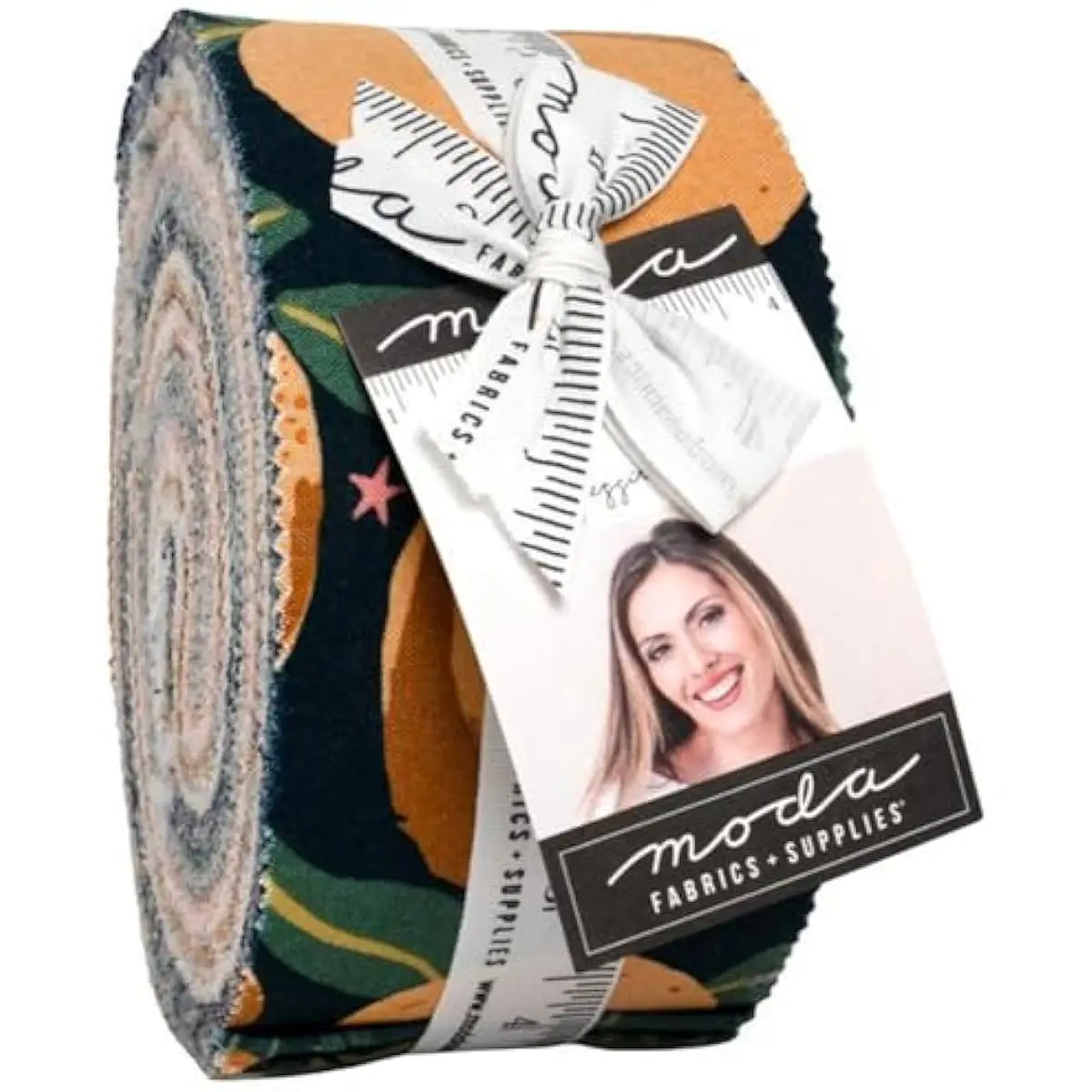 MODA Peachy Strips Cotton Fabric #38150JR - Moda Fabrics Premium Quilt Shop Quality Classic Whimsical Prints, 2.5-in x 44-in (40 Strips), Fruit Motifs, Animals, Jessica Rose Themed Sewing & Soft Furnishings Supply
