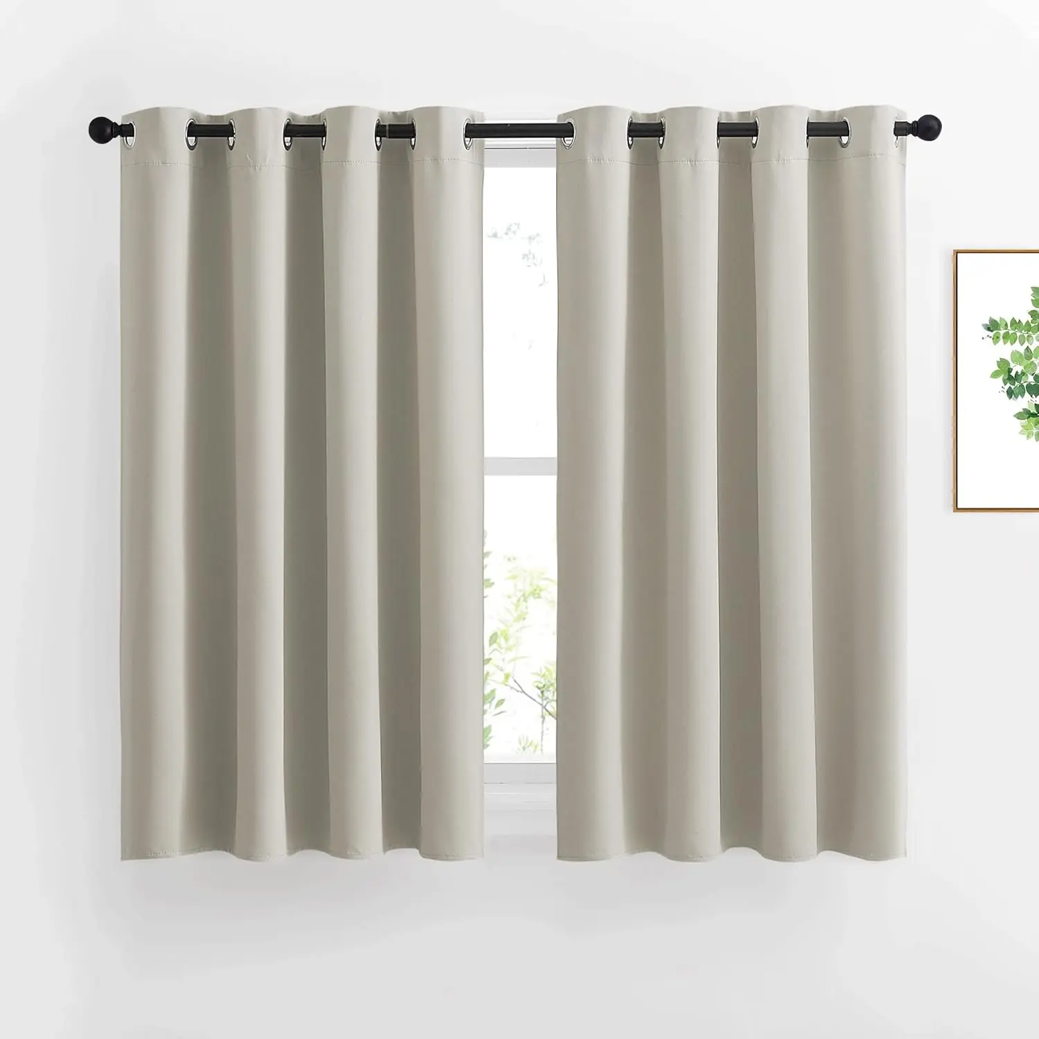 NICETOWN 99% Light Block 99% Room Darkening Blackout Privacy Grommet Curtains - Thermal Insulated, Energy Saving, Sound Reducing Drapes for Bedroom, Basement, 1 Pair (W52 x L54), Blackout Curtains, Grommets Curtains