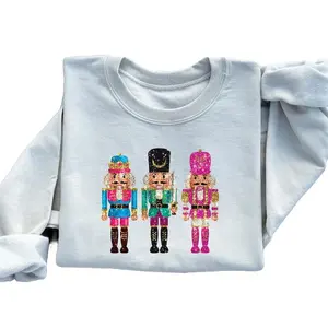 Nutcracker Sweatshirt, Christmas Sweatshirt, Cute Holiday Gift, Faux Sequin Sweater, Womens Christmas Hoodie, Christmas Gift