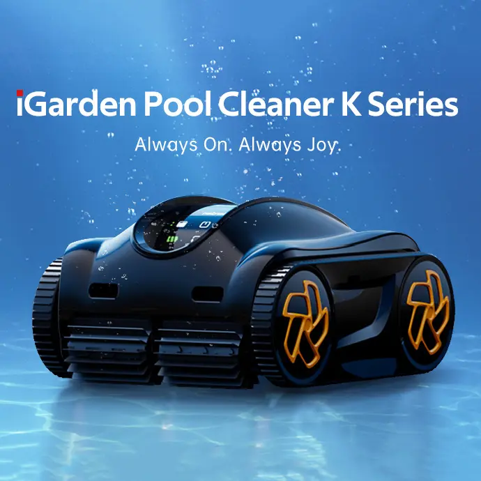 iGarden K Series Cordless Robotic Pool Cleaner for Inground & Above Ground Pools—Cleans Floor, Wall & Waterline with Smart Navigation, Touchscreen, Self-Parking, Up to 9H Runtime.,dorm essentials,home essentials